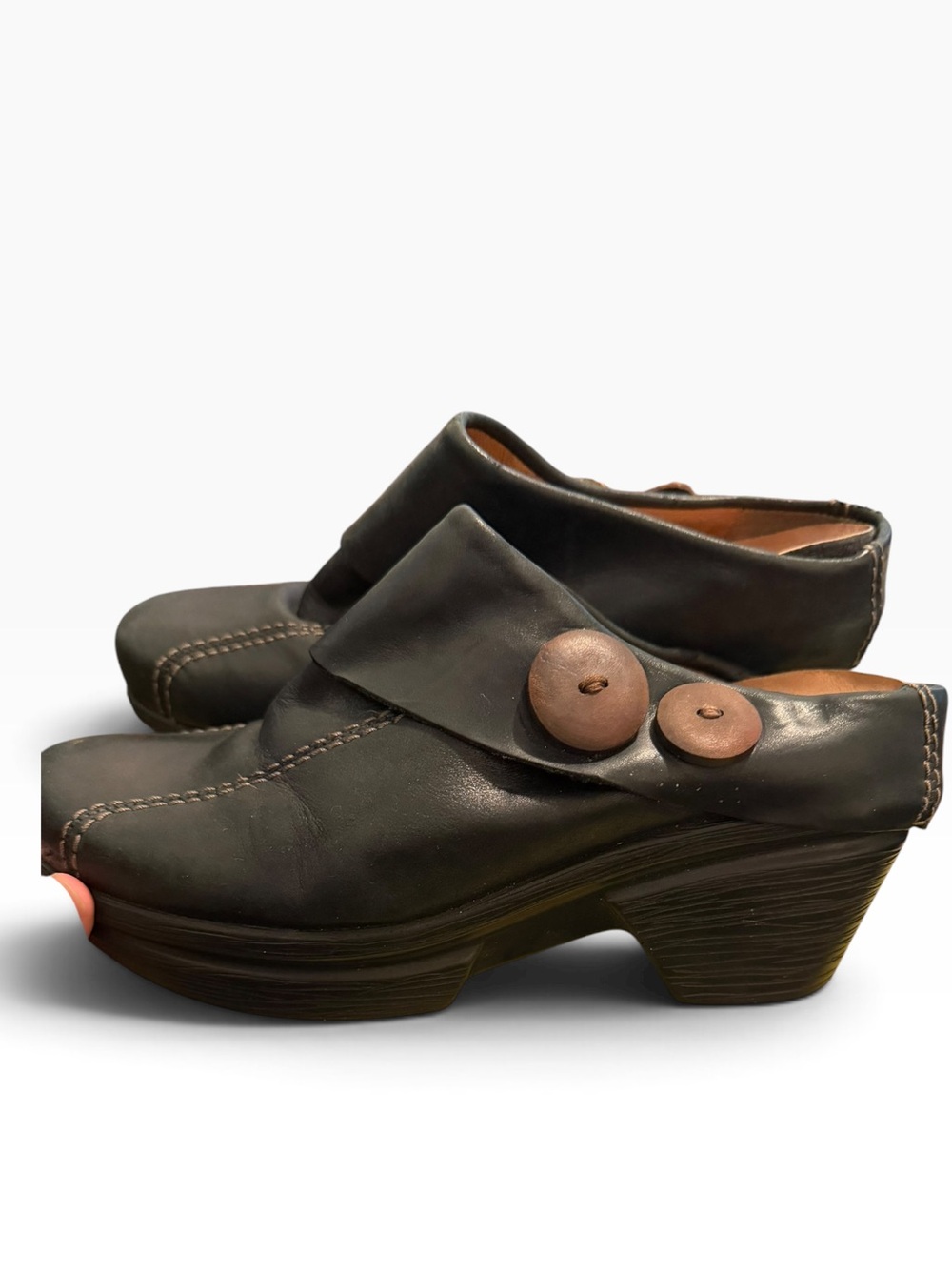 Sanita Women's NIKOLETTE Clogs Black Leather Slip-on Comfort Size 38